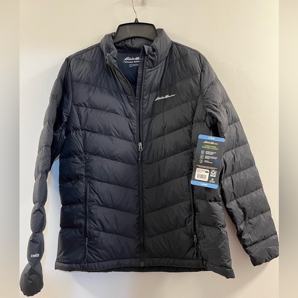 17. Eddie Bauer Womens' Chevron Quilt Down Jacket - Picture 12 of 16